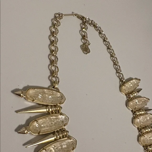 NWOT [Kendra Scott] Gwendolyn Statement Necklace Gold & Crushed Abalone - Picture 6 of 10